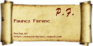 Pauncz Ferenc névjegykártya